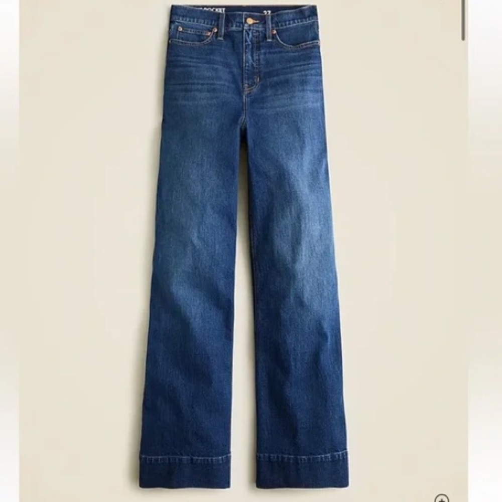 J. Crew Wesly Wash Wide Leg Trouser Jeans - NWT - 31 Petite